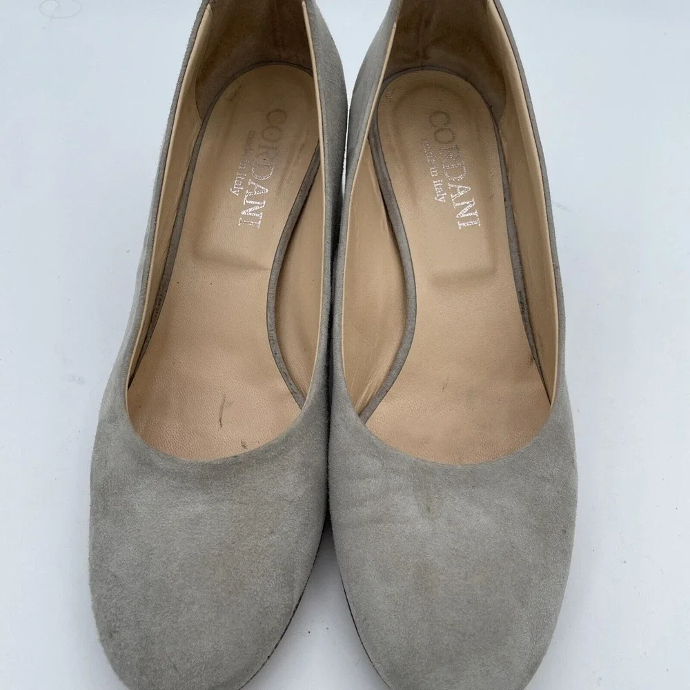 Cordani Size EU 37 US 6.5 -7 Handmade Italy Corda‎ Suede Leather Gray Pump Shoes